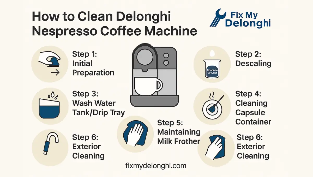 how to clean delonghi nespresso coffee machine